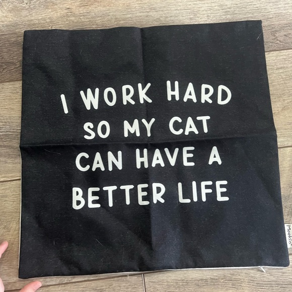 PILLOW COVER WORK HARD SO MY CAT CAN HAVE A BETTER LIFE - Picture 3 of 5